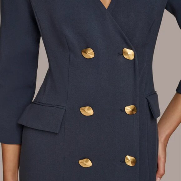 NWT Donna Karan Navy Coat Dress 12 KA4C12A0 - Picture 3 of 7